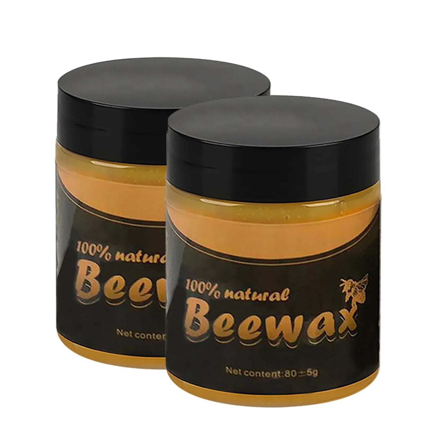 Wood Seasoning Beewax Organic Natural Pure Wax Furniture Care Maintenance Wax Wood Cleaning Polished Complete Solution Cleaning Peaceful Pleasures Health and Wellness 2PCS