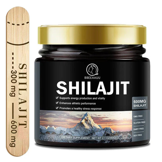 BBEEAAUU 60g 100% Himalaya Pure Shilajit Resin Original Mineral Health Supplement Non-GMO Brain Memory Cognitive Energy Health Peaceful Pleasures Health and Wellness 1Bottle United States
