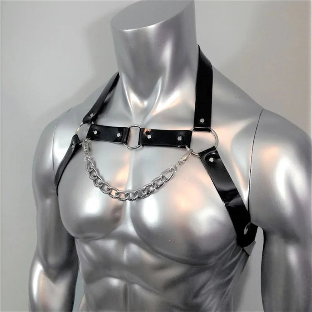 Mens Chest Harness Belt Men Gay Gothic Half Body Bondage Lingerie