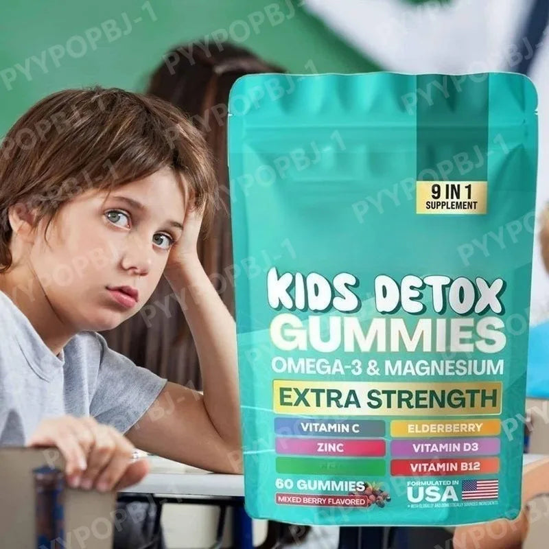 Kids Multivitamin Gummies – Vitamin C, D3, B12, Zinc & Omega-3
