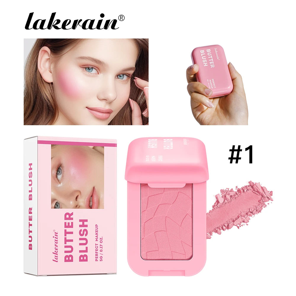 Single Color Butter Blush Matte Natural Cheek Tint Waterproof Face Contouring Cosmetics Blush Powder Face Soft Female Makeup Peaceful Pleasures Health and Wellness butter blush 1