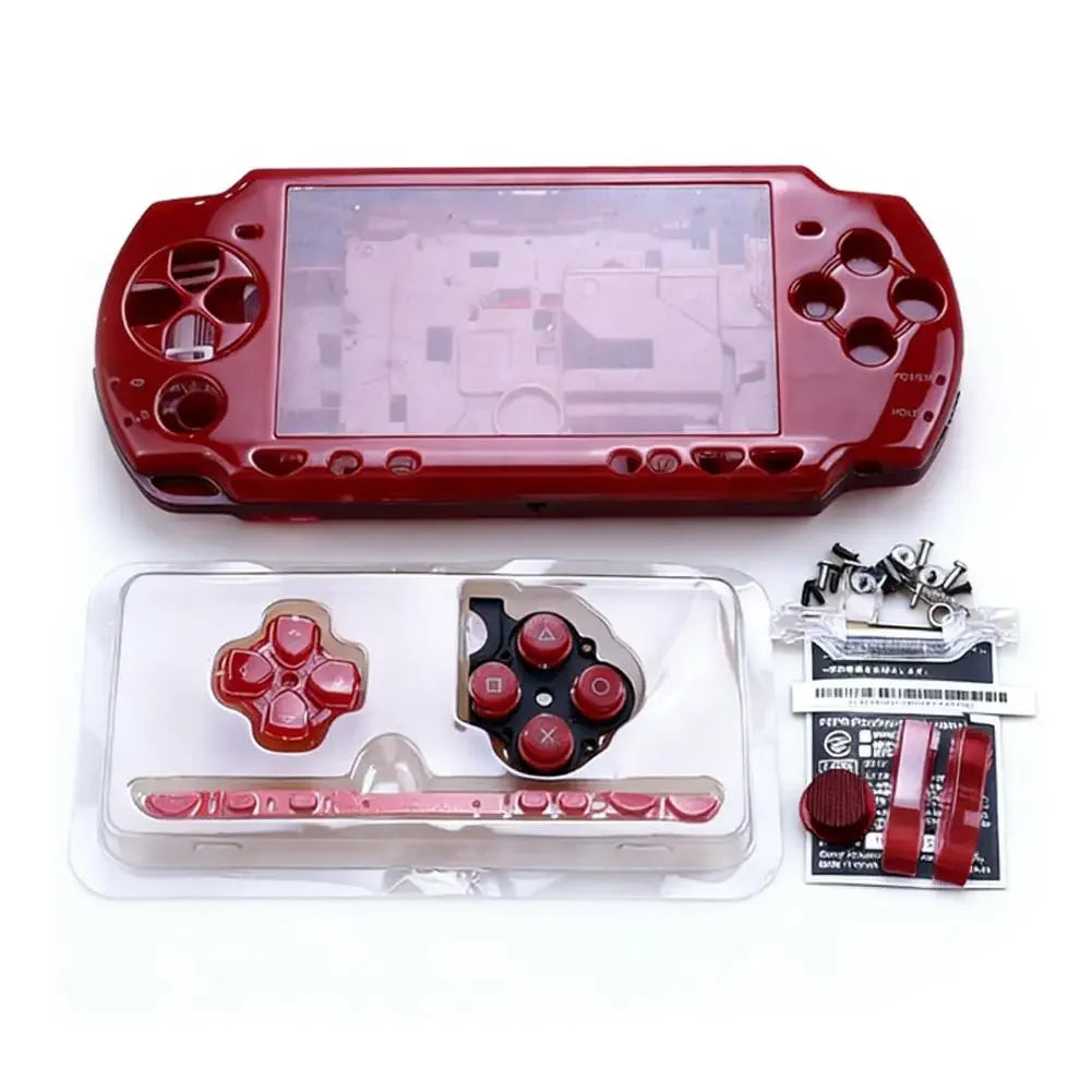 With Buttons Screws Kit Protective Case Kit Full Housing Shell Console Replacement for PSP 2000 With Precise Hole Alignment Peaceful Pleasures Health and Wellness red