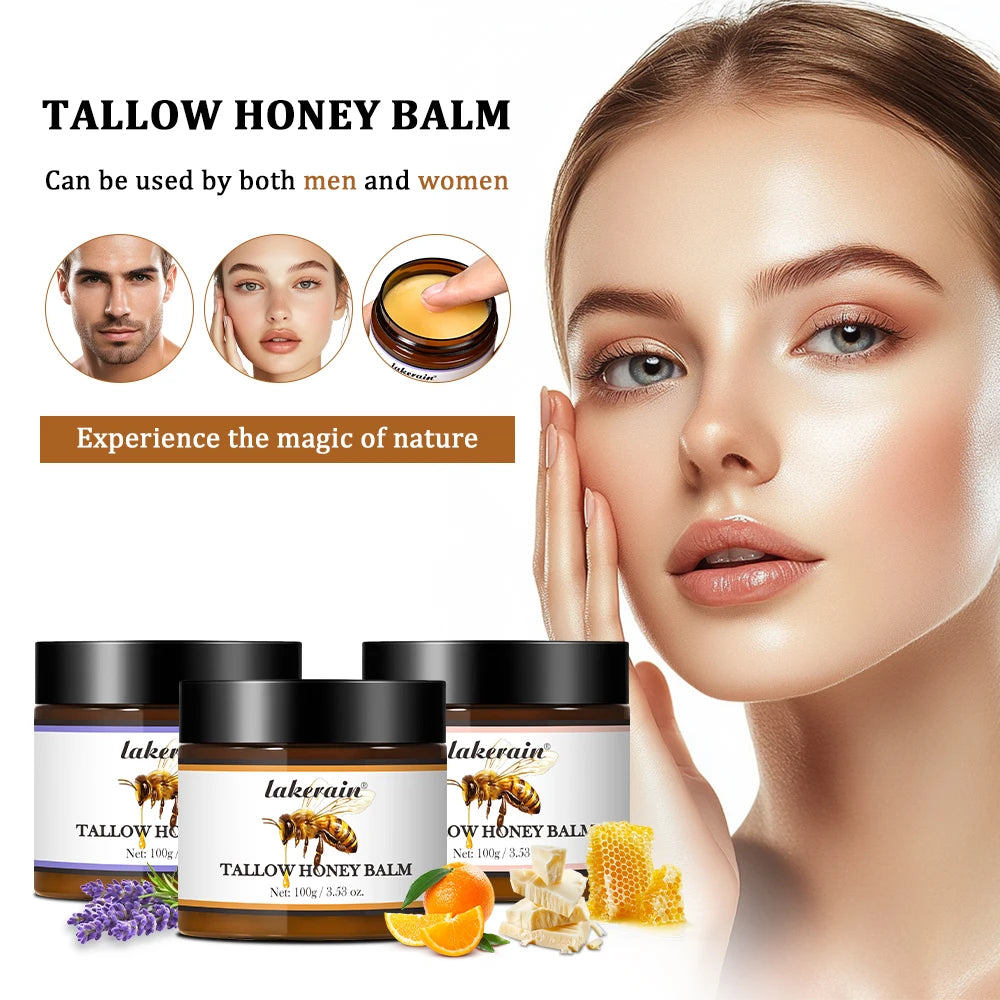 Organic Grass-Fed Beef Tallow Balm with Raw Honey Moisturizing Cream for Soft Smooth Skin Handmade All-Natural Moisturizer Skinc Peaceful Pleasures Health and Wellness