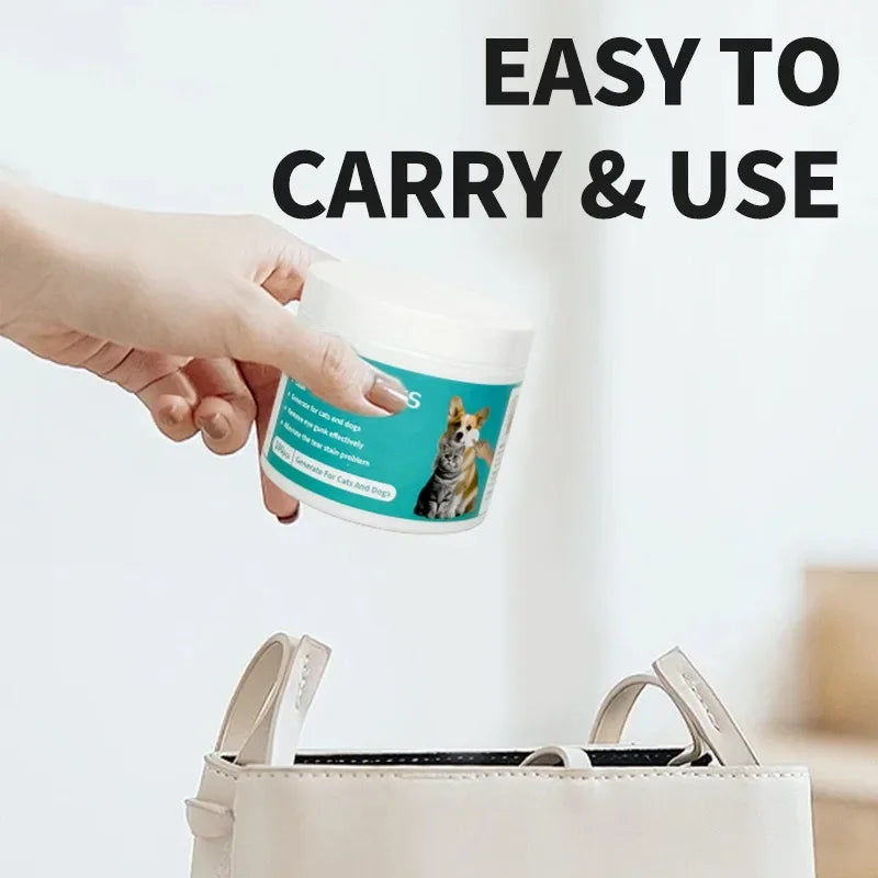 Pet Eye Wipes – Tear Stain Remover for Dogs & Cats