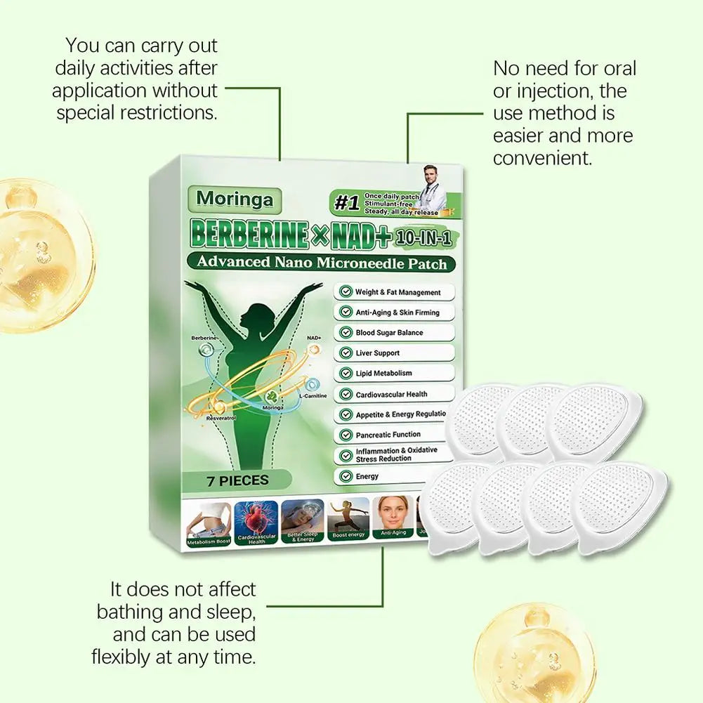 10-in-1 Nano Microneedle Patch Natural Gentle Patches Moisturizing Skin for Women Men Firming Nano Microdarts Patches 0.2mm Peaceful Pleasures Health and Wellness