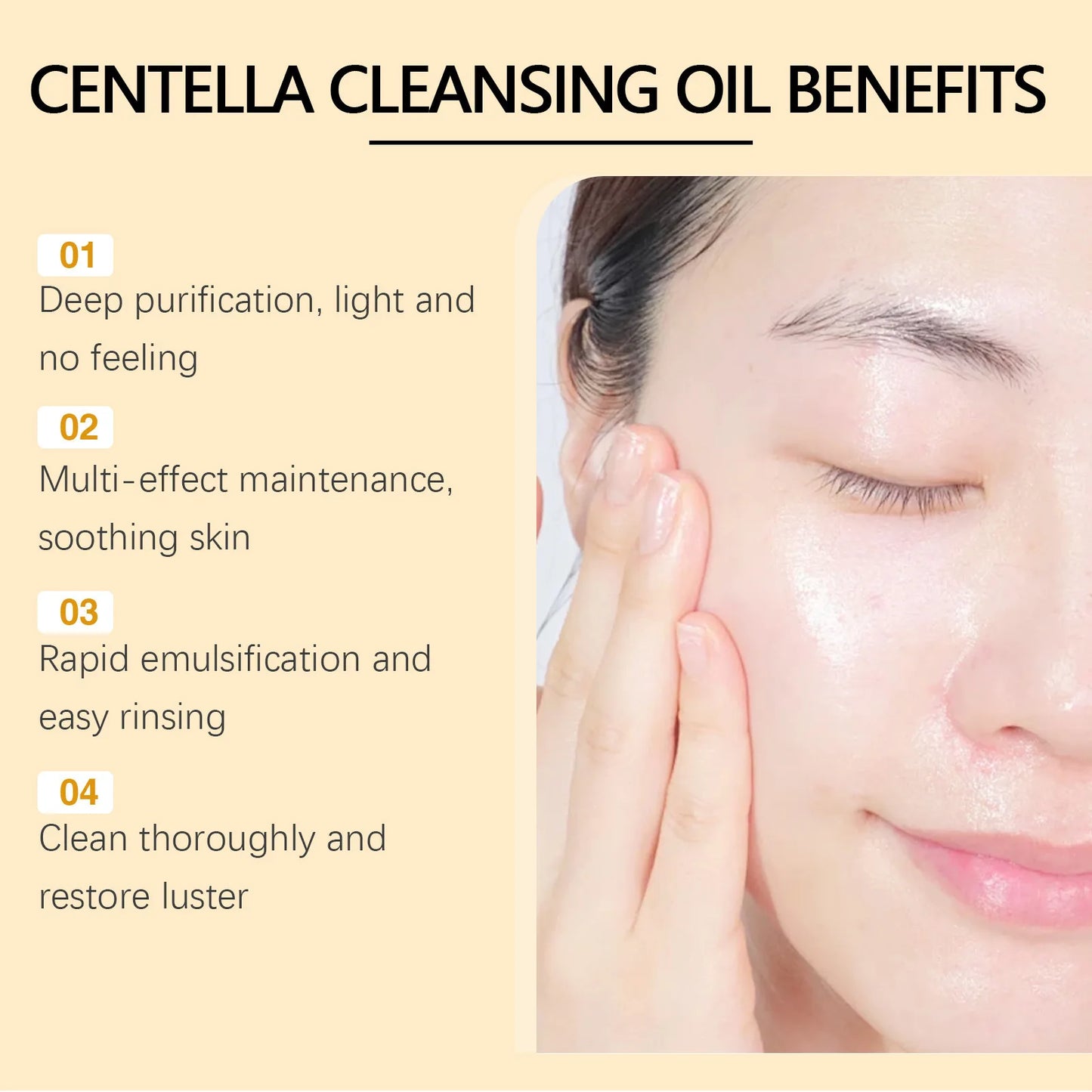 Centella Cleansing Oil Facial Makeup Remover Clean Nose Pores Rejuvenation Face Repair Skin Smooth Hydrating Face Centella Serum Peaceful Pleasures Health and Wellness
