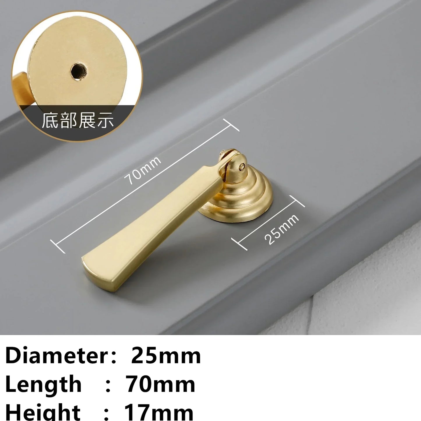 Golden Ring Cabinet Knob – Single Hole Zinc Alloy Drawer Handle
