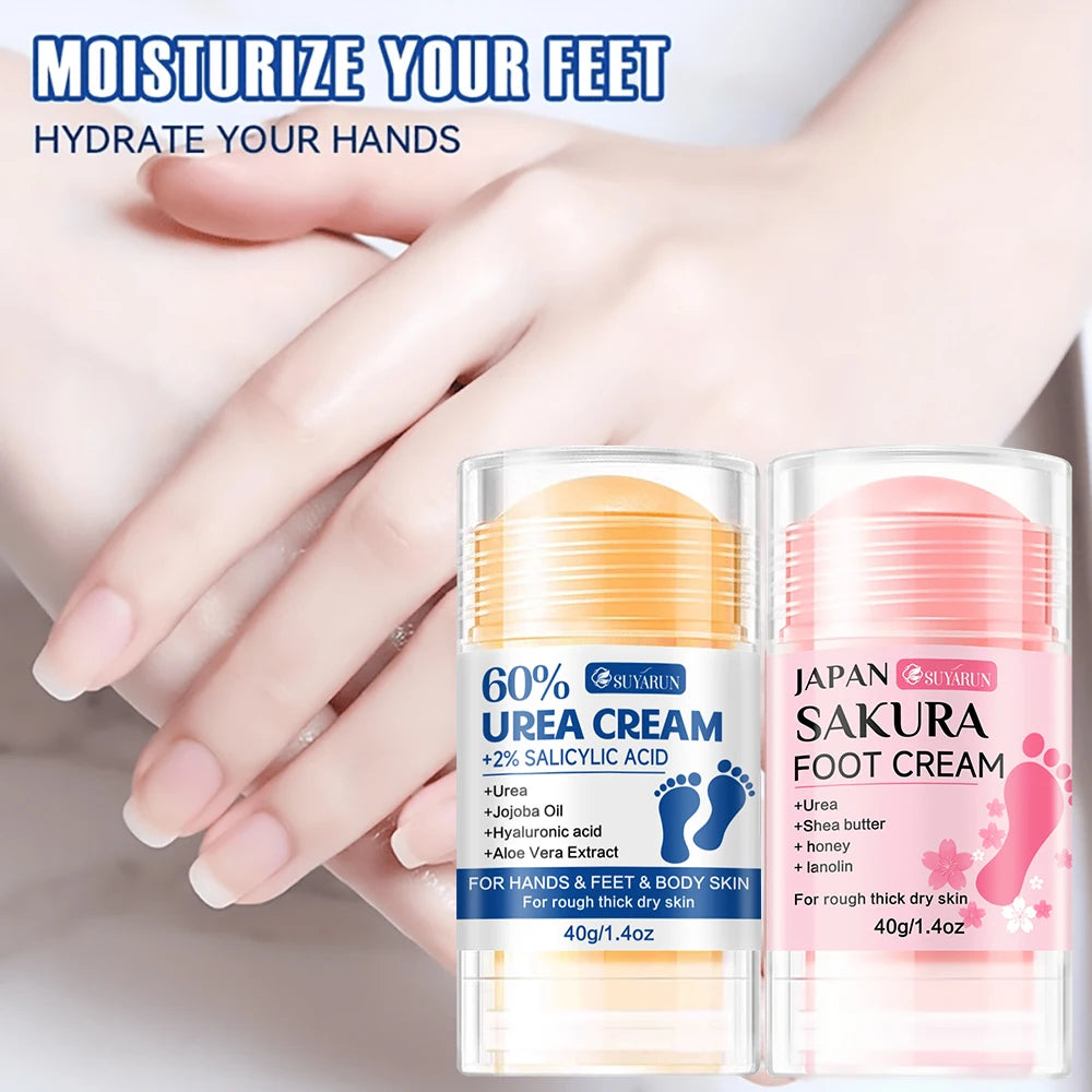 SUYARUN 60% Urea Foot Cream Stick - Moisturizing & Exfoliating, Cracked Heel Repair, Deep Hydration for Dry Feet, Long protect. Peaceful Pleasures Health and Wellness