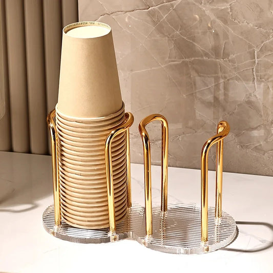 Acrylic Disposable Cup Dispenser Rack & Holder Organizer Cup Dispenser Rack Peaceful Pleasures Health and Wellness