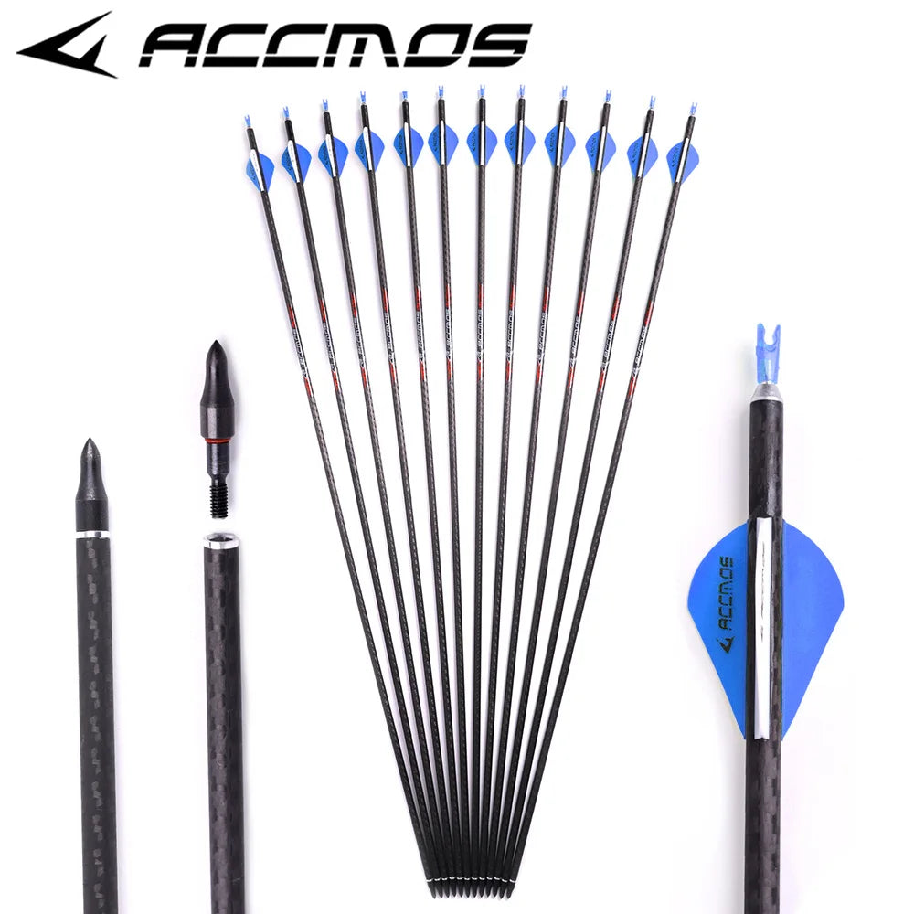 ID6 2 3K Arrows Spine 250-500 Pure Carbon Rubber Feather Finished