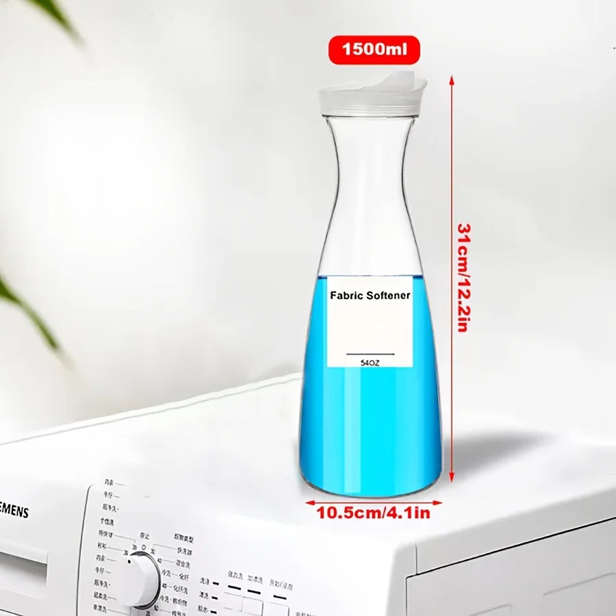 Clear Laundry Detergent Dispenser Container – 54 oz Liquid Soap Organizer (2 or 3 Pack)
