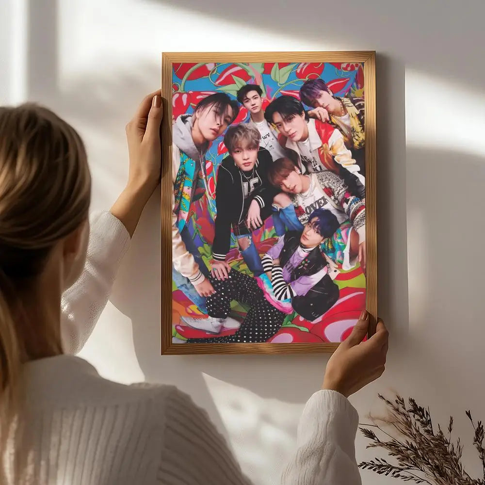 Kpop N-NCT Poster HD Self Adhesive Waterproof Wall Art Ideal for Home Office Dorm Bedroom Great Gift Peaceful Pleasures Health and Wellness White8 15X20cmNoframe