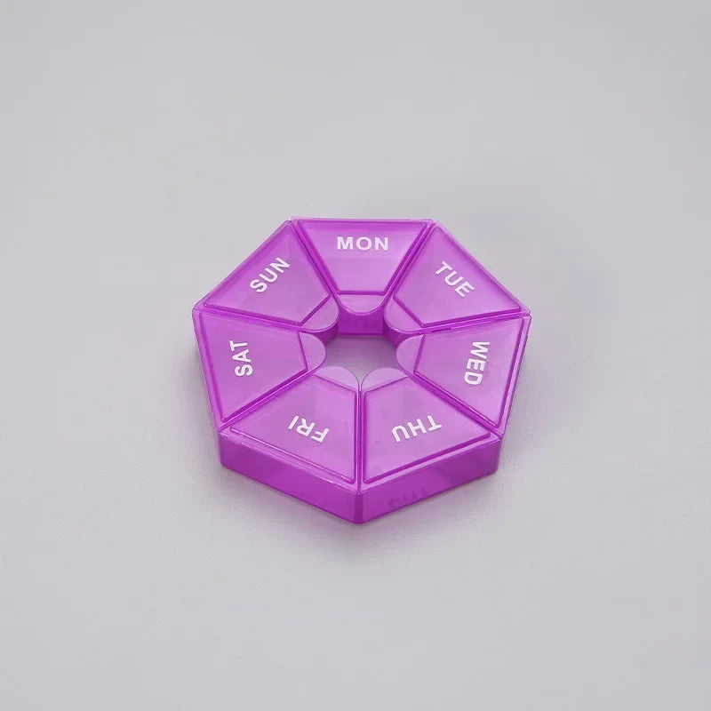 New 7 Days Pill Medicine Box Weekly Tablet Holder Portable Travel Mini Small Pill Box Pills Cases Storage Organizer Container Peaceful Pleasures Health and Wellness NO.6