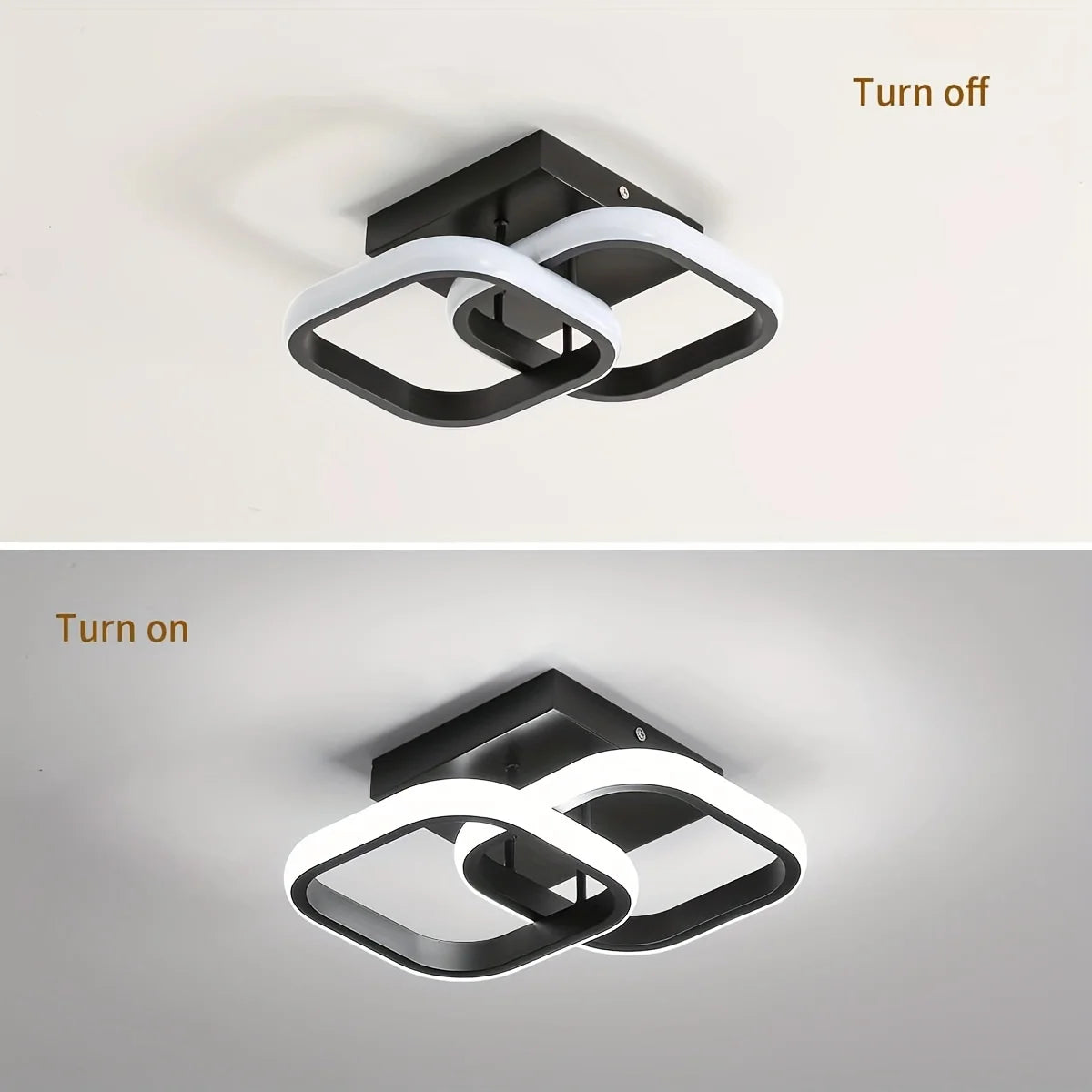 RUNTOIN Nordic LED Ceiling Light | Square Hallway & Porch Lamp