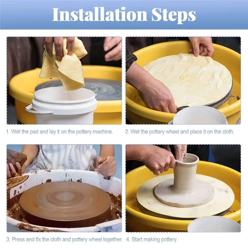 A36T-2Pc Pottery Wheel Absorbent Mat Cloth PVA Towel Clay Sculpture Trimming Tools Pottery Clay Absorbent Pad Cloth Peaceful Pleasures Health and Wellness