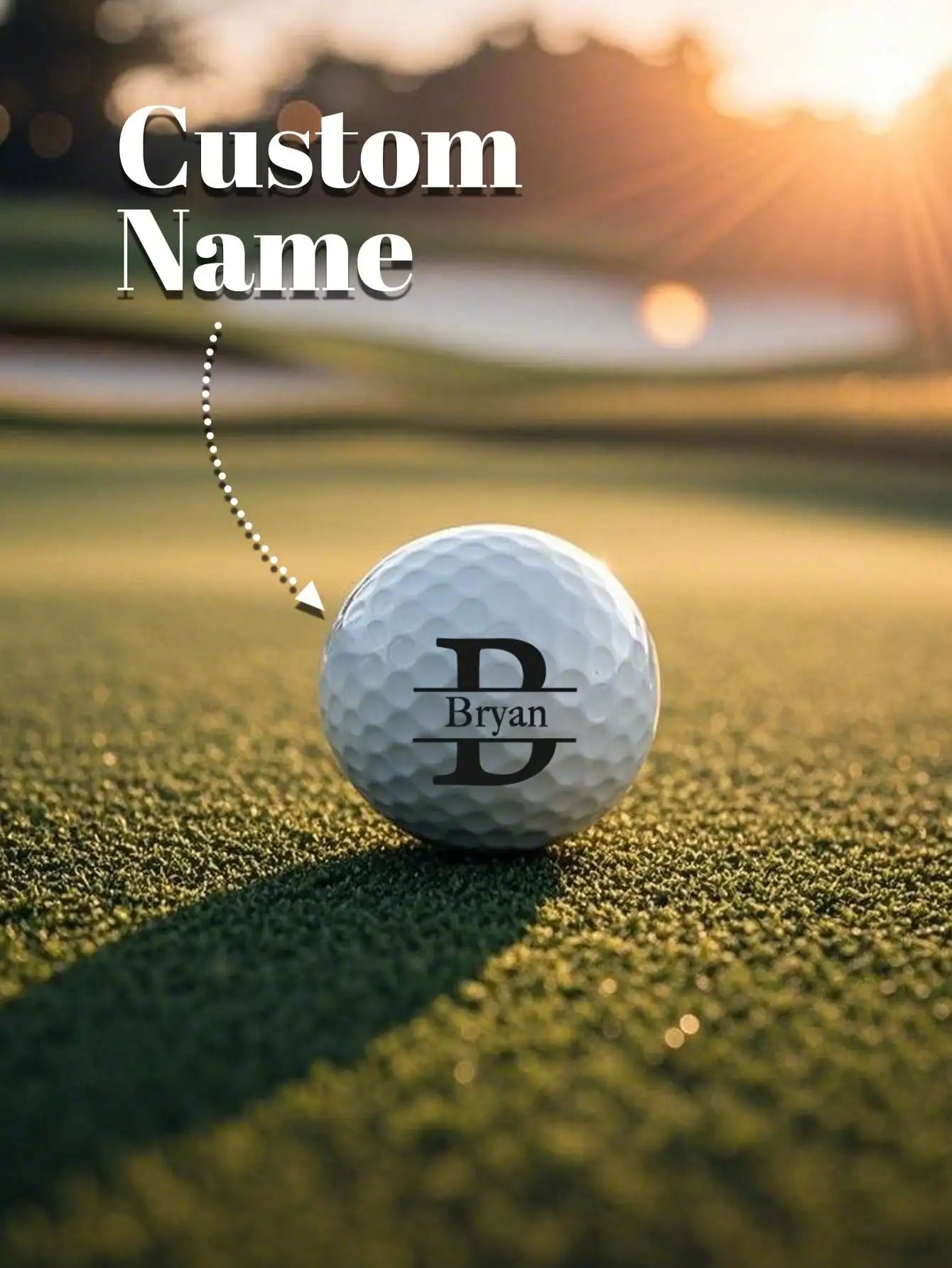 Custom Text Golf Ball Personalized Name Quote 3 Styles Premium Practice Gift For Golfer Dad Husband Friend Father Birthday Peaceful Pleasures Health and Wellness