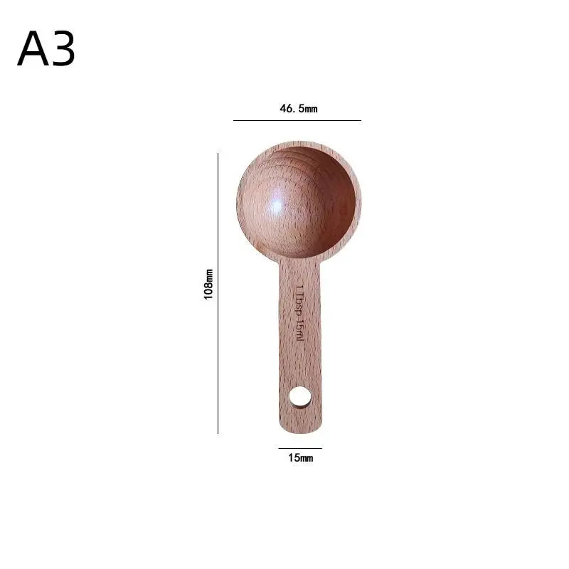Wooden Measuring Spoon Beech & Walnut 7.5–45ML | Kitchen Tool