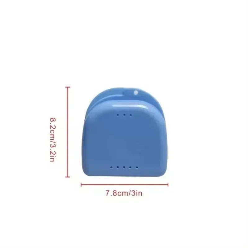 Retainer Case Mouth Guard Case Orthodontic Denture Storage Container Carabiner Hook Air Vent Holes Dental Teeth Retainer Box Peaceful Pleasures Health and Wellness