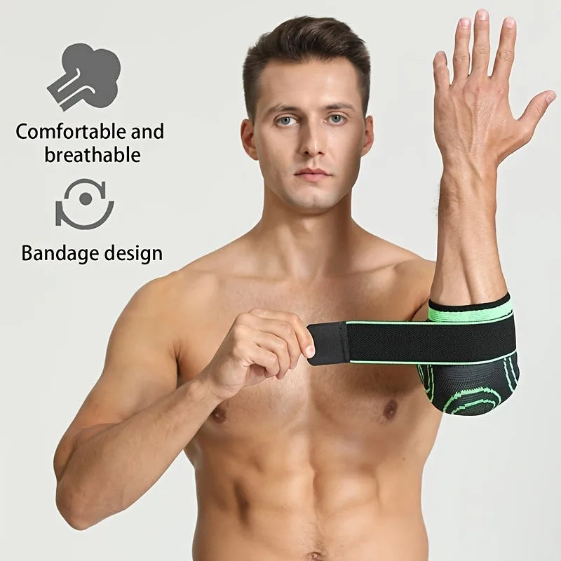 1pc Sports Elbow Protector For Men And Women, Joint Sleeve Protector Arm Sheath, Tennis Elbow Belt Strap Pressurized Winding Peaceful Pleasures Health and Wellness