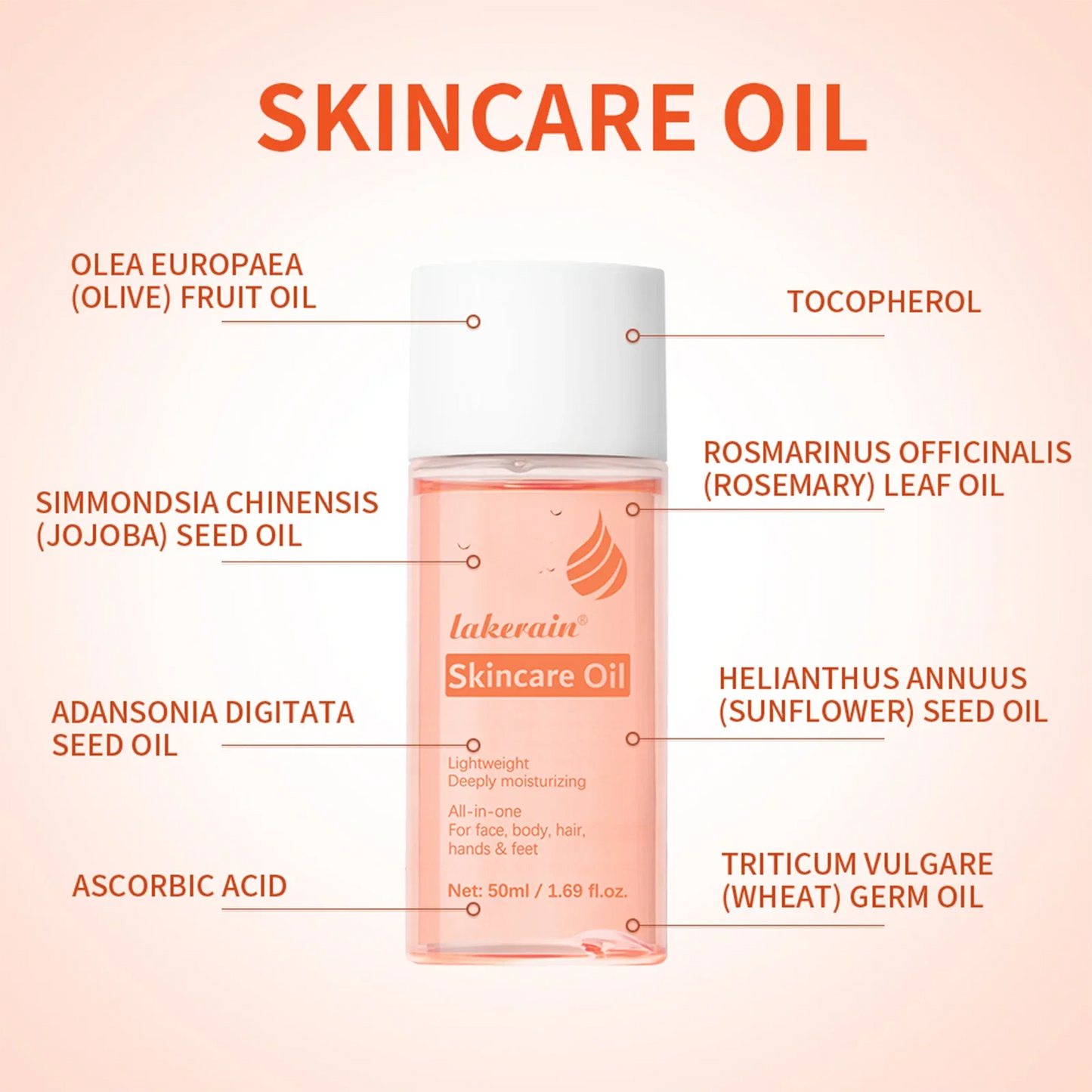 Lakerain Bio Skincare Oil – Vitamin A & E for Face, Body & Hair