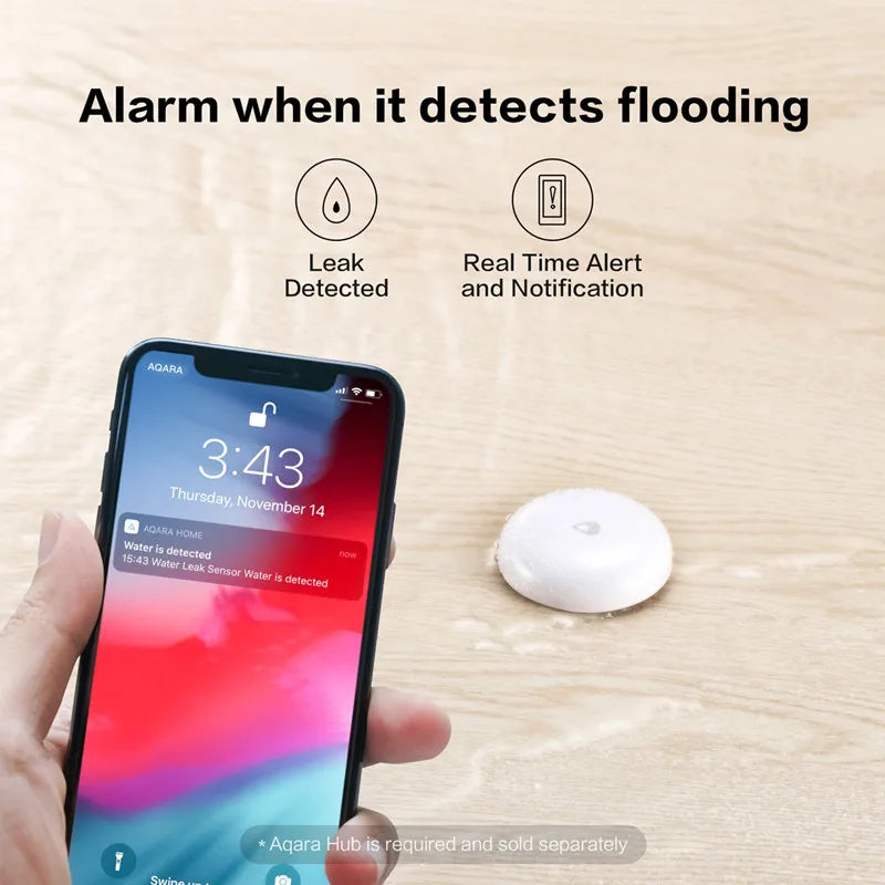 Aqara Water Immersing Sensor Flood Water Leak Detector Waterproof Remote Control Alarm Smart Home Security for Xiaomi Mijia Hom Peaceful Pleasures Health and Wellness