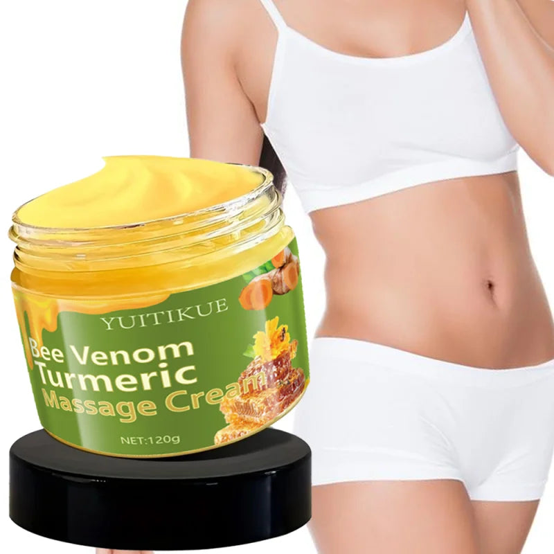 120g Bee Venom Turmeric Massage Cream - Suitable for everyone, firms and moisturizes the skin, locks in moisture, leaves the ski Peaceful Pleasures Health and Wellness