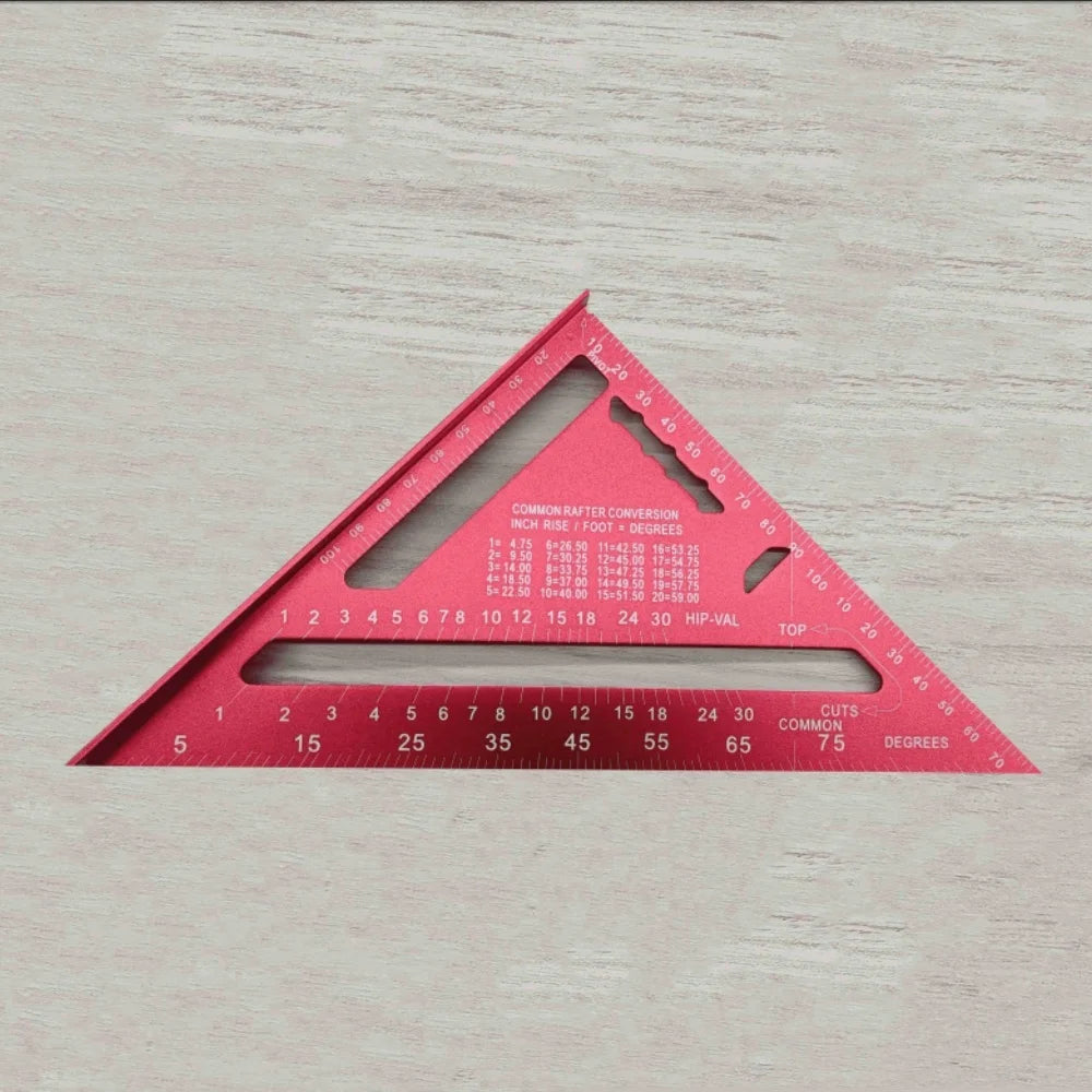 7" Aluminum Speed Square Triangle Ruler | Metric & Imperial