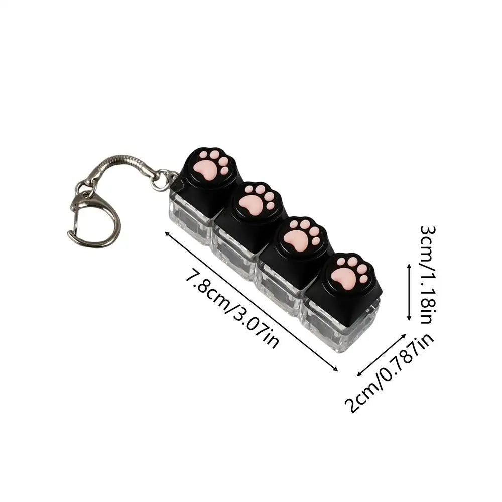 4-Key Keyboard Fidget Keychain Clicker Toy – Light-Up & Portable