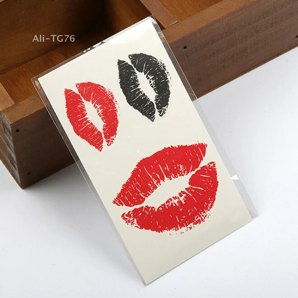 Temporary Lip Tattoo Stickers – Body Art Transfers, 2 Sheets