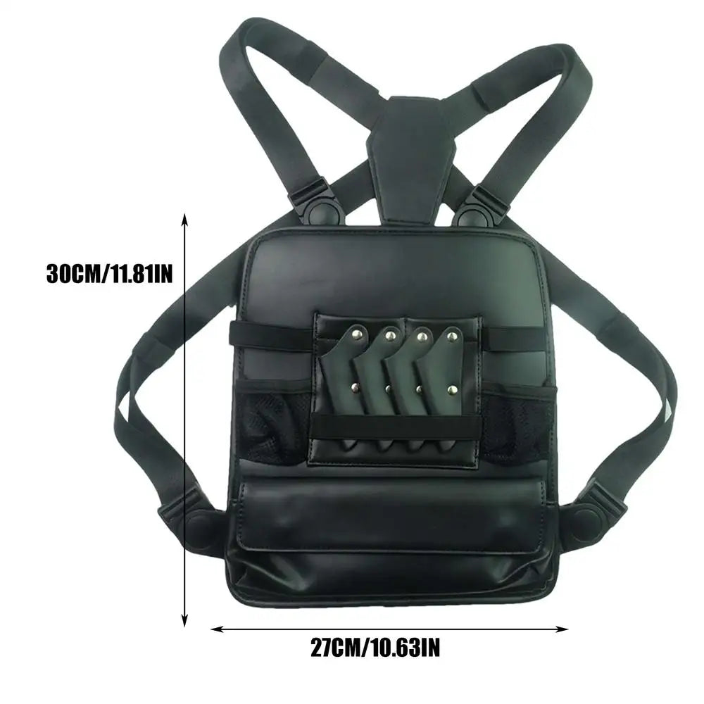 PU Leather Barber Chest Bag | Clipper & Scissor Organizer