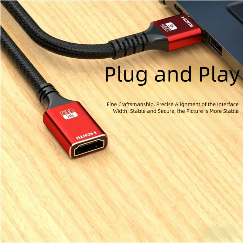 DIXSG HDMI 2.1 Cable 8K 60Hz 4K 120Hz 48Gbps HDR Male to Female