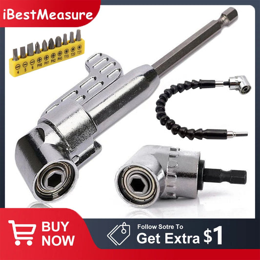 105 Degree Right Angle Drill Adapter Flexible Shaft Extension Bit for Screwdriver Hand Tools Magnetic Bit Socket Power Drill Peaceful Pleasures Health and Wellness