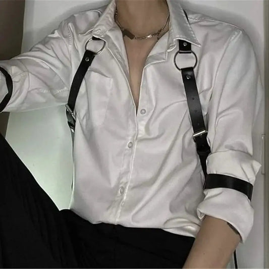 UYEE Cool Rock Men's Belt PU Leather Harness Strap Costume Sexy Peaceful Pleasures Health and Wellness