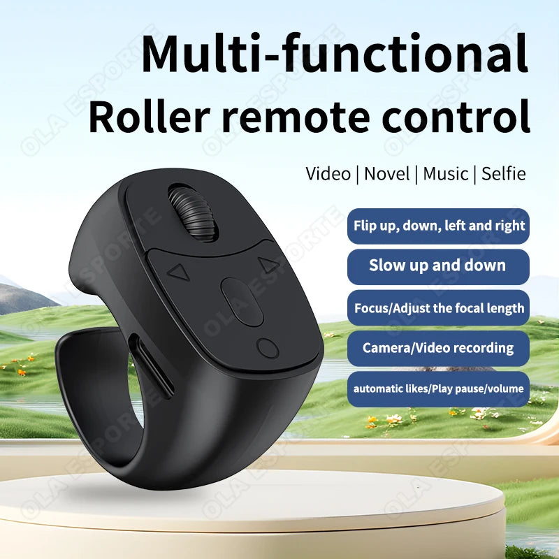 Bluetooth Finger Ring Remote – Scroll, Selfie & Page Turner