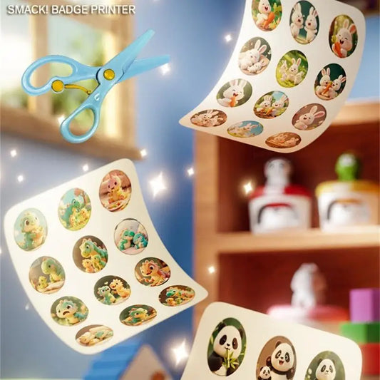 Kids Badge Maker Kit | Creative Art Craft Badge Press Machine Kids Craft Kit Peaceful Pleasures Health and Wellness