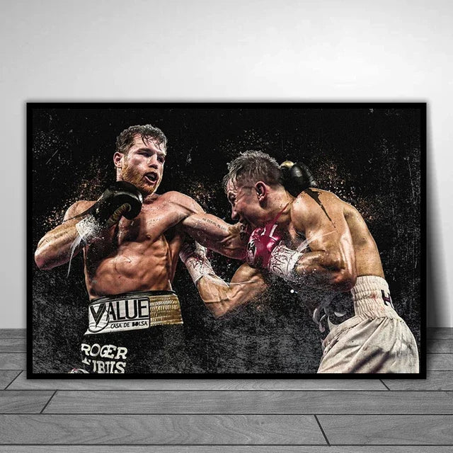 Boxer Wall Poster, Mike Tyson Muhammad Ali Motivational Quote Canvas Painting Prints, Home Decor Pictures for Living Room Peaceful Pleasures Health and Wellness