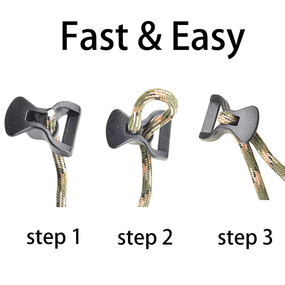 10-Pack Adjustable Tent Canopy Windproof Rope Buckle Clips Tent Canopy Clips Peaceful Pleasures Health and Wellness