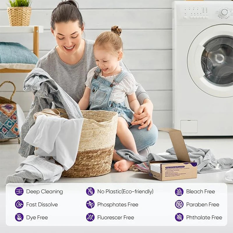 32-Sheet Laundry Detergent Sheets Laundry Bubble Wrap Cleaning Stain Removal and Fragrance-Retaining Laundry Sheets No Residue Peaceful Pleasures Health and Wellness