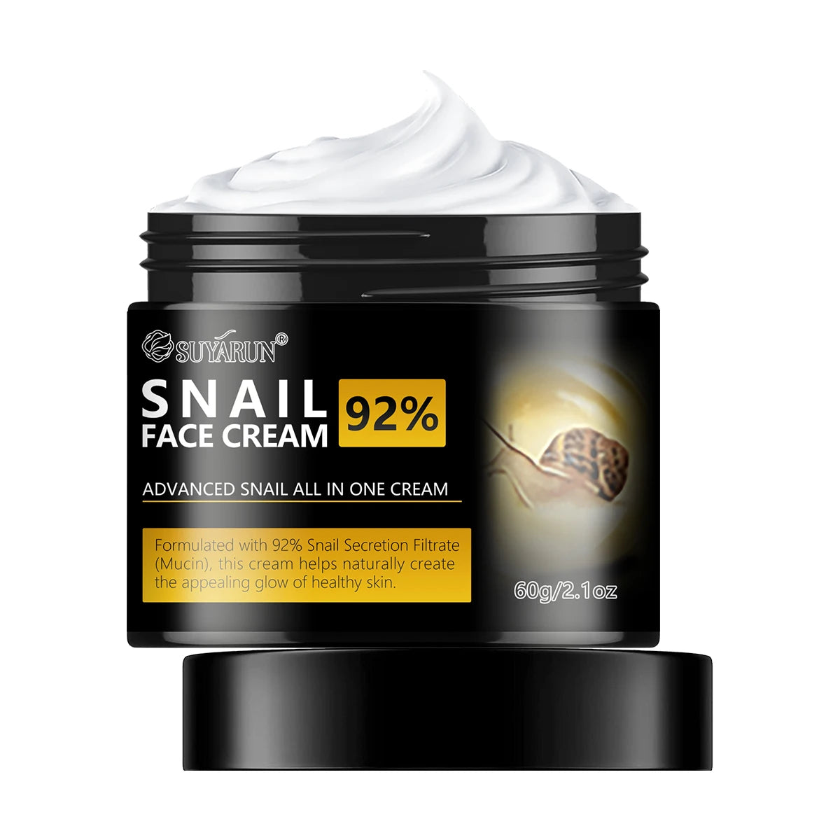 SUYARUN Snail Moisturizing Cream - 24H Hydrating, Anti-Aging Face Cream, Repairing & Brightening Skincare for Dry Sensitive Skin Peaceful Pleasures Health and Wellness 60g