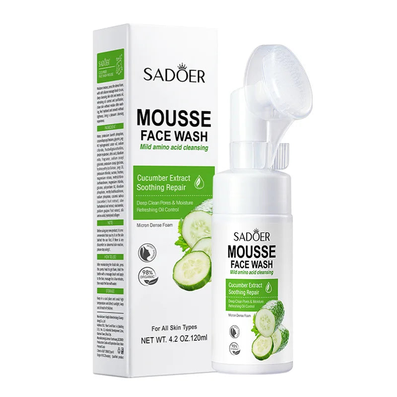 SADOER Fruit Foam Facial Cleanser – Anti-Wrinkle & Hydrating Foaming Facial Cleanser Peaceful Pleasures Health and Wellness Cucumber