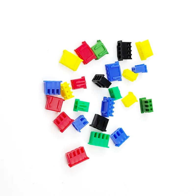 20pcs/Lot XH2.54-2P/3P/4P Rubber Shell / Straight Needle / Curved Needle Color Red Black Yellow Green Blue XH 2.54mm Plug Socket Peaceful Pleasures Health and Wellness
