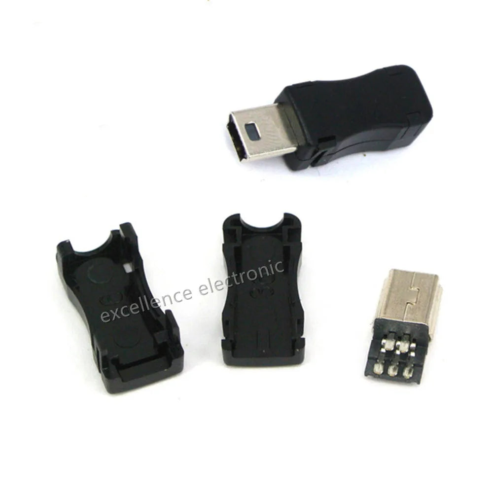 10Pcs USB Connectors Type B/Micro/Mini/USB2.0 Type A Male Female Assembly Adapter DIY Soldering Repair Data Charging Plug Socket Peaceful Pleasures Health and Wellness Mini USB 3in1