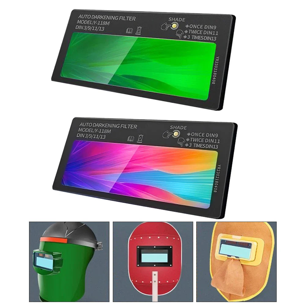Auto-Darkening Welding Lens | 3-Level Solar LCD, 108x50mm