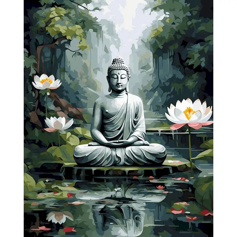 GATYZTORY Painting By Numbers Coloring By Numbers Buddha Canvas Painting For Adults Personalized Gift Handmade Diy Set Artwork Peaceful Pleasures Health and Wellness 99-7 40x50cm Unframed