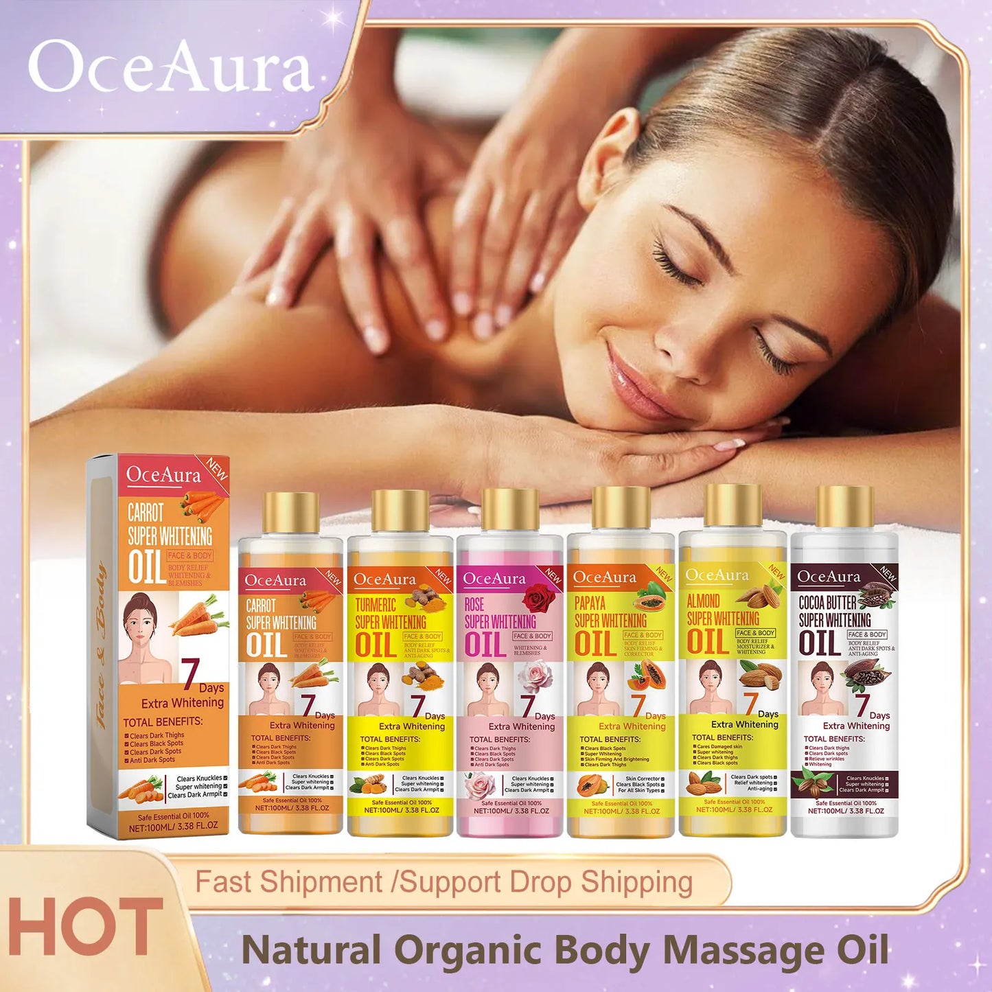 OceAura Skin Brightening Body Oil 100ml – Papaya & Turmeric