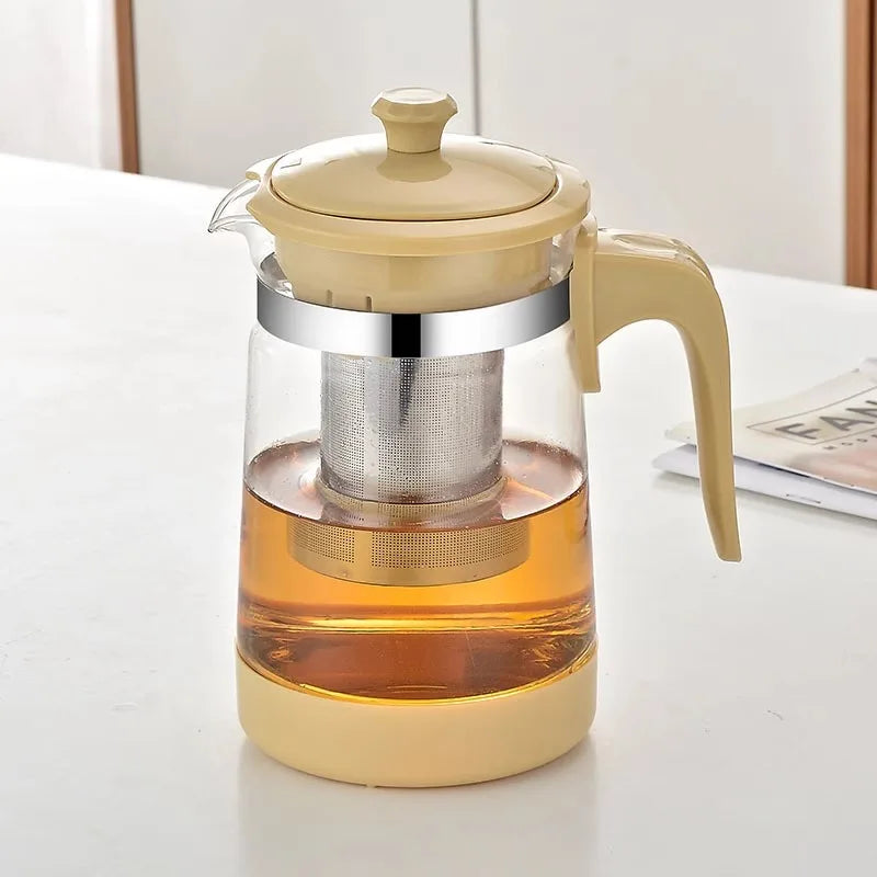 HMLOVE Heat Resistant Glass Teapot Puer Kettle Tea Infuser Filter