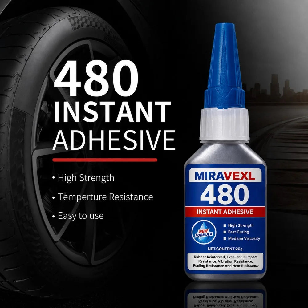 Black Instant Adhesive 480 SuperGlue High Strength Fast Curing Tough Rubber Bond Cyanoacrylate For Metal Plastic Wood Car Repair Peaceful Pleasures Health and Wellness