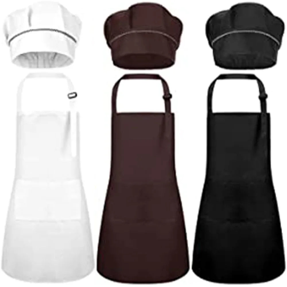 Children Chef Apron Front Pocket Bib Boys Girls Apron Kitchen Craft Kid Apron Painting Cooking Baby Pinafore Sets Children apron Peaceful Pleasures Health and Wellness