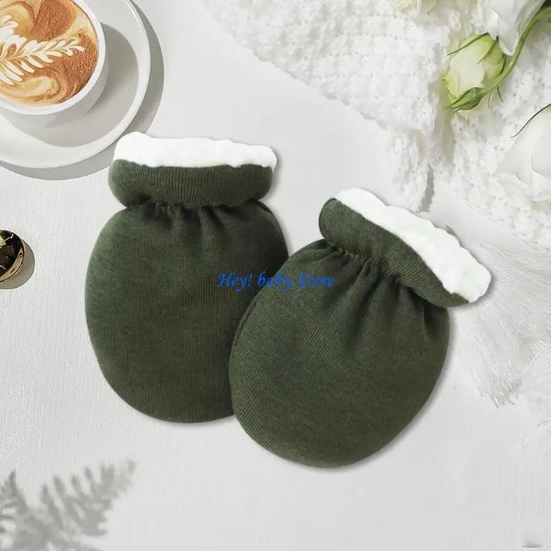Anti-Scratch Baby Mittens | Soft Lamb Wool Newborn Gloves