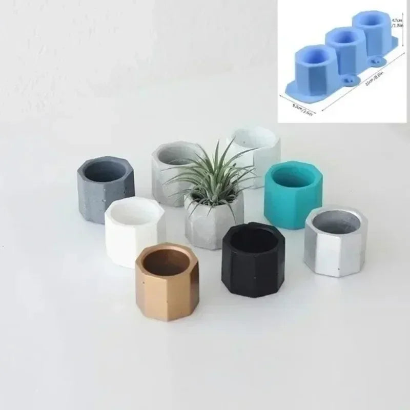 3-hole Silicone Ice Tray Mold Wine Glasses Creative Cactus Flower Pot